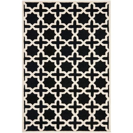 Safavieh Cambridge Hand Tufted Large Rectangle Rugs, Black and Ivory - 9 x 12 ft. CAM125E-9